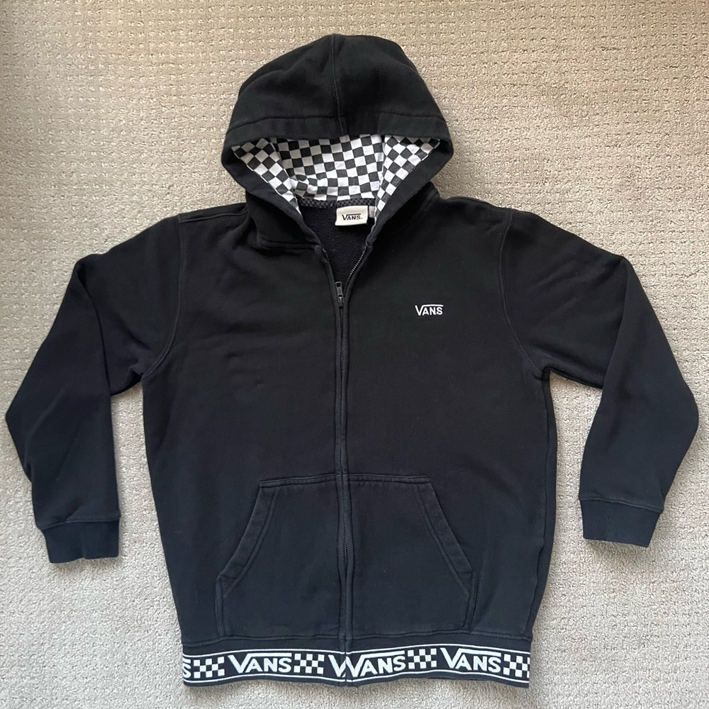 Gently Worn Boy’s Vans Balck Zip-Up Hoodie Size L
